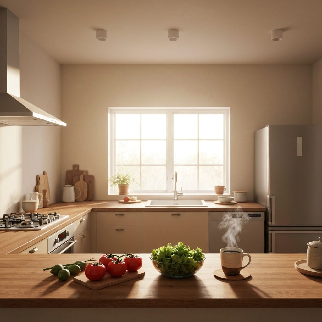 Home kitchen interior representing everyday domestic environments